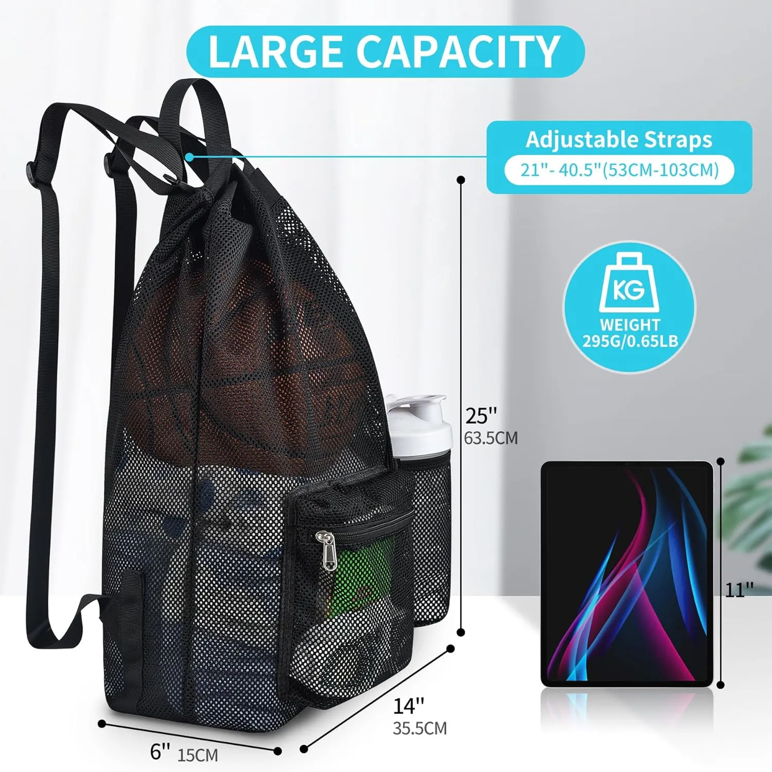 Mildbeer Large Drawstring Backpack for Men Women Athletic Gym Sports Workout Beach Swimming Commuting Travel