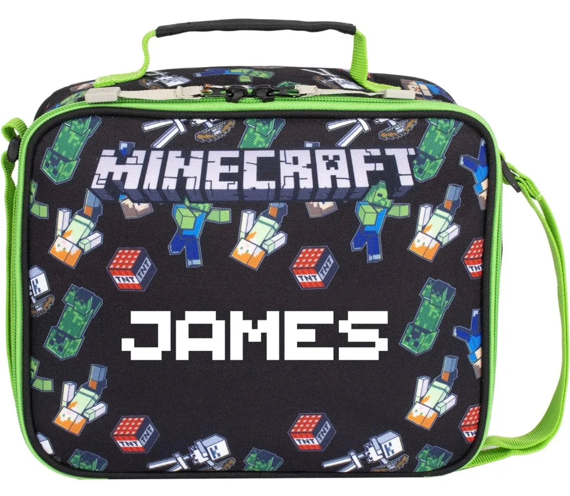 Minecraft World Personalised Lunch Bag