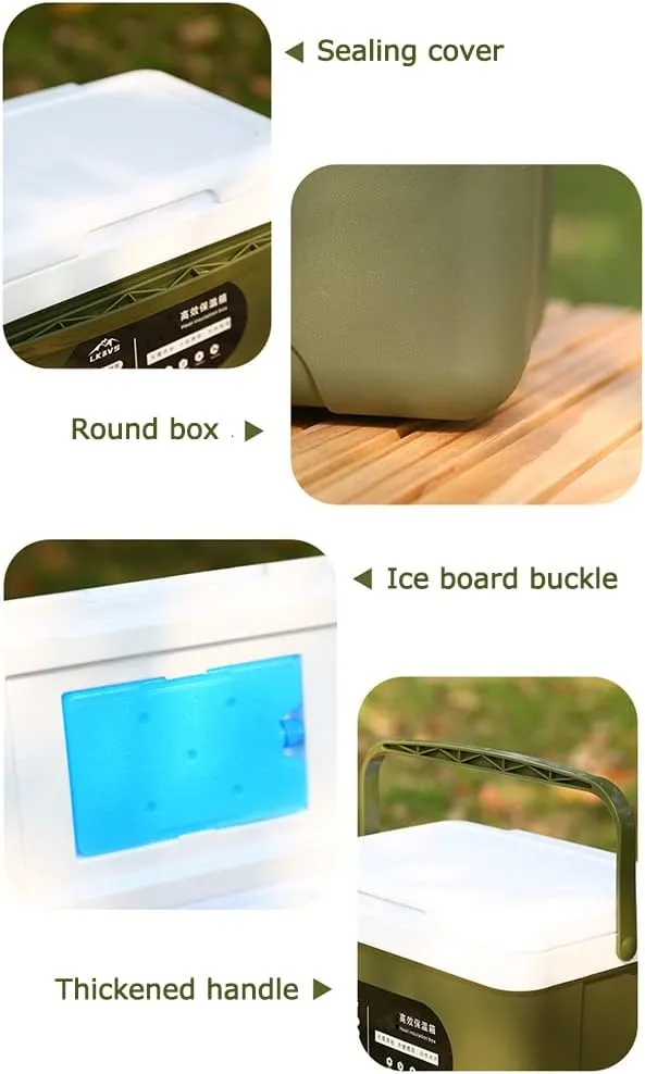 Mini Insulated Hard Cooler Lunch Box, 5 Quart Small Cooler with Handle, Portable Ice Retention Cooler Lunch Boxes for Camping, Picnic, Beach