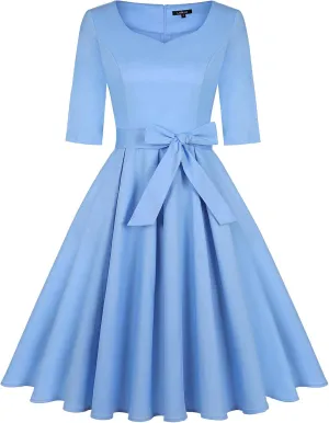 MINTLIMIT Women's 1950s Retro Vintage Rockabilly Sweetheart Cocktail Dress with Pockets