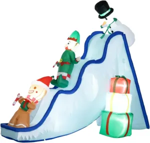 Minzan Skiing Polar Bear, Penguin and Reindeer Inflatable with Gift Boxes for Indoor, Outdoor (Multicolored)