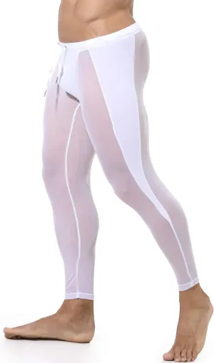 MIZOK Men's Mesh Yoga Pants See Through Compression Tights Workout Leggings