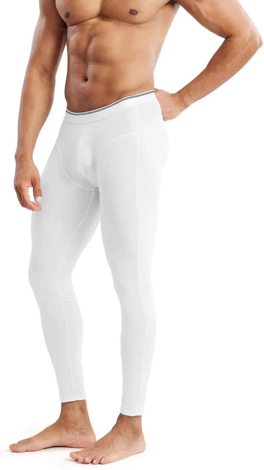 MIZOK Men’s See Through Mesh Compression Pants Ice Silk Yoga Slim Leggings Tights