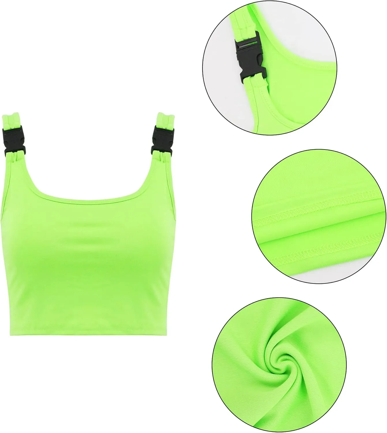 Mocure Womens Crop Tops Tank Metallic Reflective Holographic Tank Top for Rave Festival Club