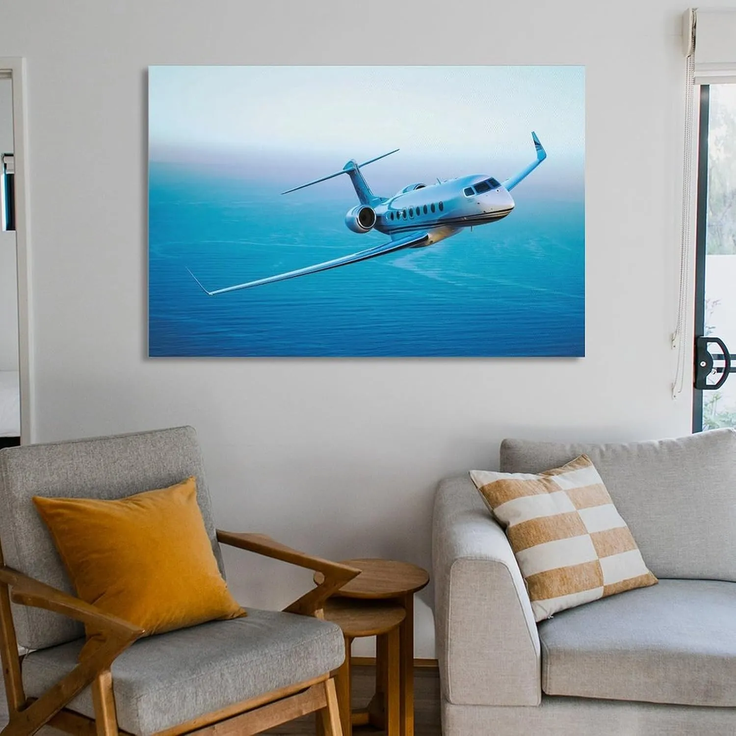 MOJDI Gulfstream G650 Aircraft Poster Canvas Wall Art Poster For Room Aesthetics And Decor Canvas Painting Wall Art Poster for Bedroom Living Room Decor 08x12inch(20x30cm) Frame-style