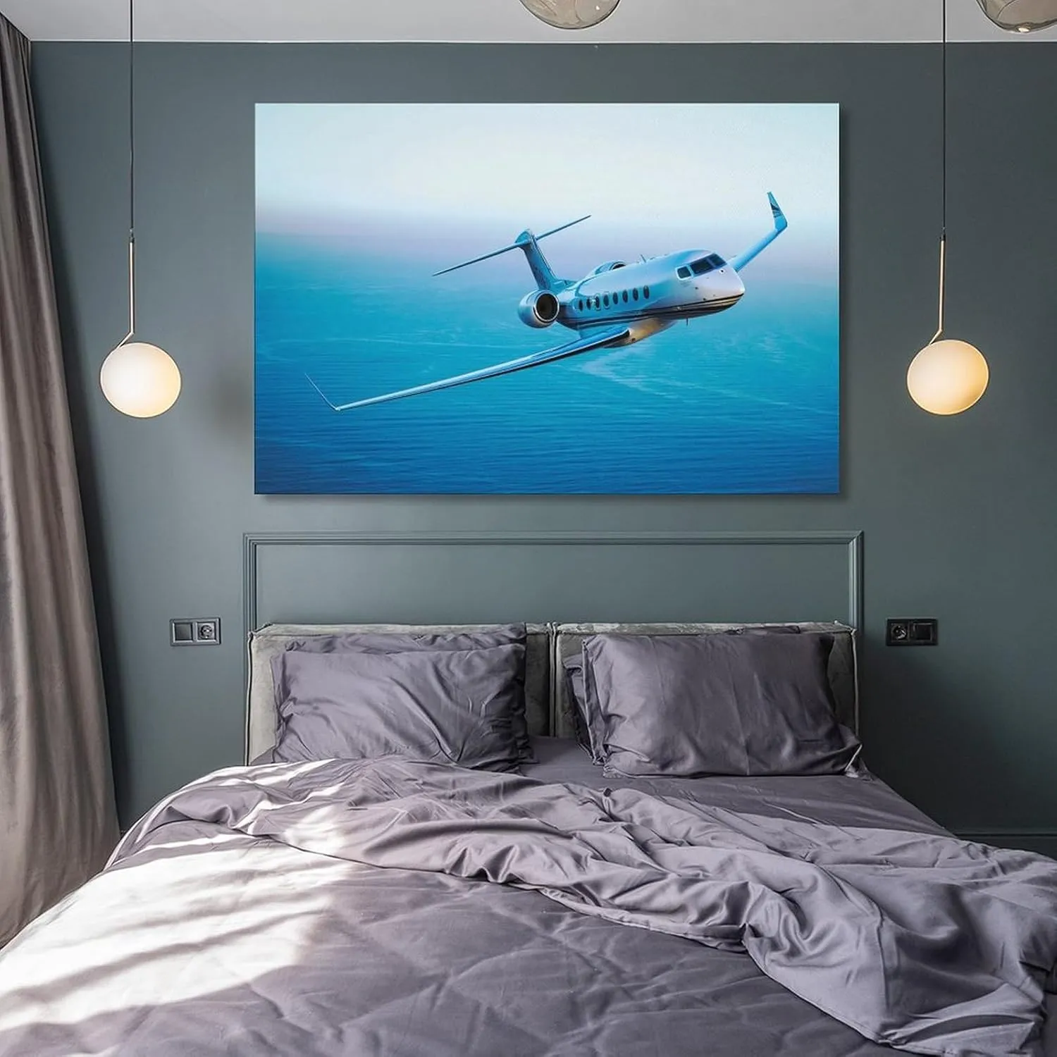 MOJDI Gulfstream G650 Aircraft Poster Canvas Wall Art Poster For Room Aesthetics And Decor Canvas Painting Wall Art Poster for Bedroom Living Room Decor 08x12inch(20x30cm) Frame-style