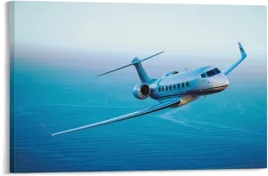MOJDI Gulfstream G650 Aircraft Poster Canvas Wall Art Poster For Room Aesthetics And Decor Canvas Painting Wall Art Poster for Bedroom Living Room Decor 08x12inch(20x30cm) Frame-style