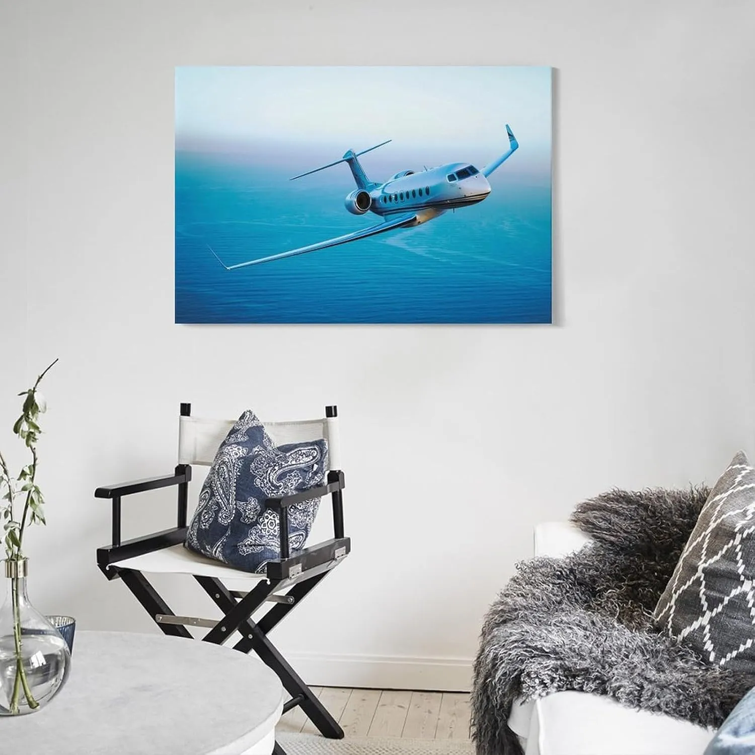MOJDI Gulfstream G650 Aircraft Poster Canvas Wall Art Poster For Room Aesthetics And Decor Canvas Painting Wall Art Poster for Bedroom Living Room Decor 08x12inch(20x30cm) Frame-style