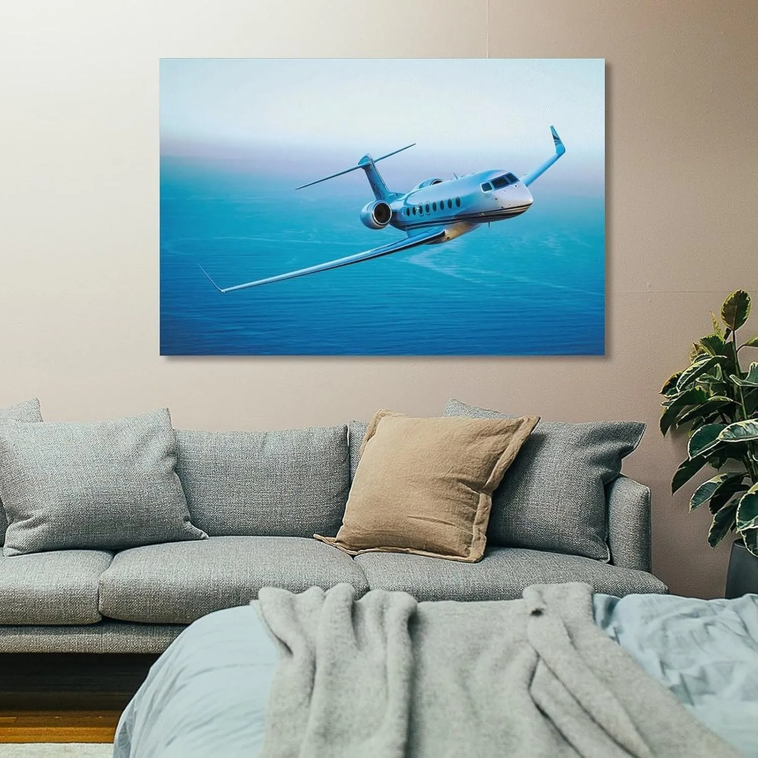 MOJDI Gulfstream G650 Aircraft Poster Canvas Wall Art Poster For Room Aesthetics And Decor Canvas Painting Wall Art Poster for Bedroom Living Room Decor 08x12inch(20x30cm) Frame-style