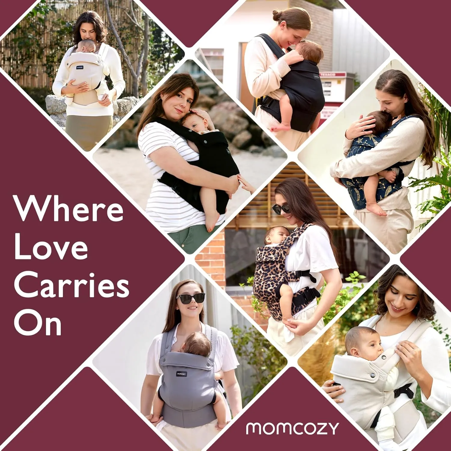 Momcozy Baby Carrier - Ergonomic, Cozy and Lightweight Carrier for 7-44lbs, Effortless to Put On, Ideal for Hands-Free Parenting, Enhanced Lumbar Support, Purehug for Infant to Toddler, Black