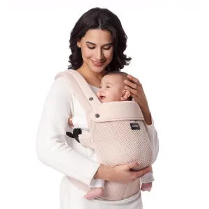 Momcozy Breathable Mesh Baby Carrier, Ergonomic and Lightweight Infant Carrier for 7-44lbs with Enhanced Lumbar Support, All Day Comfort for Hands-Free Parenting, Air Mesh-Pink
