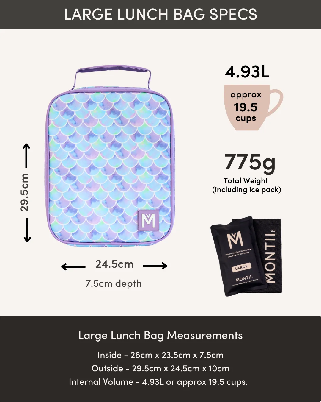 MontiiCo Large Insulated Lunch Bag - Butterflies