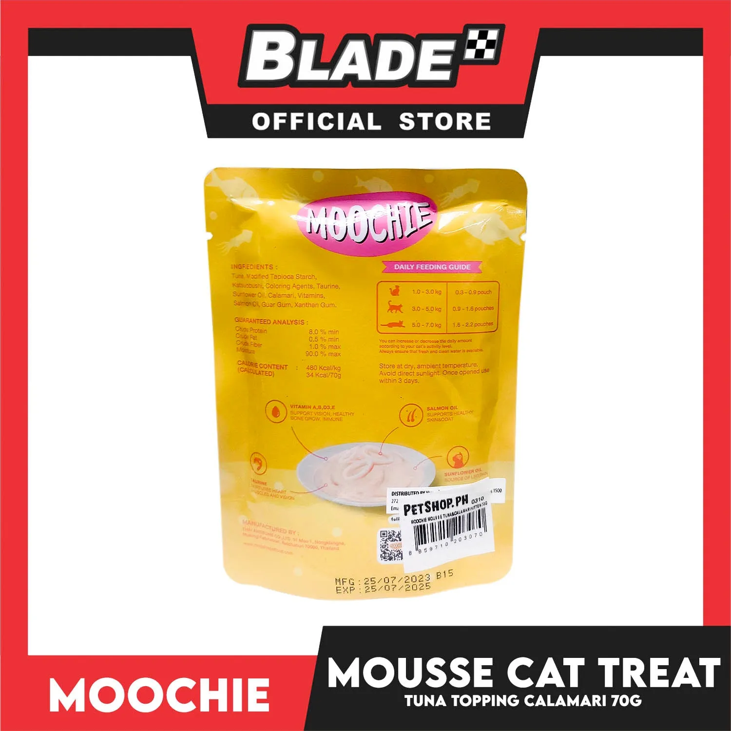 Moochie Cat Wet Food Mousse (Tuna Topping Calamari) Kitten 70g