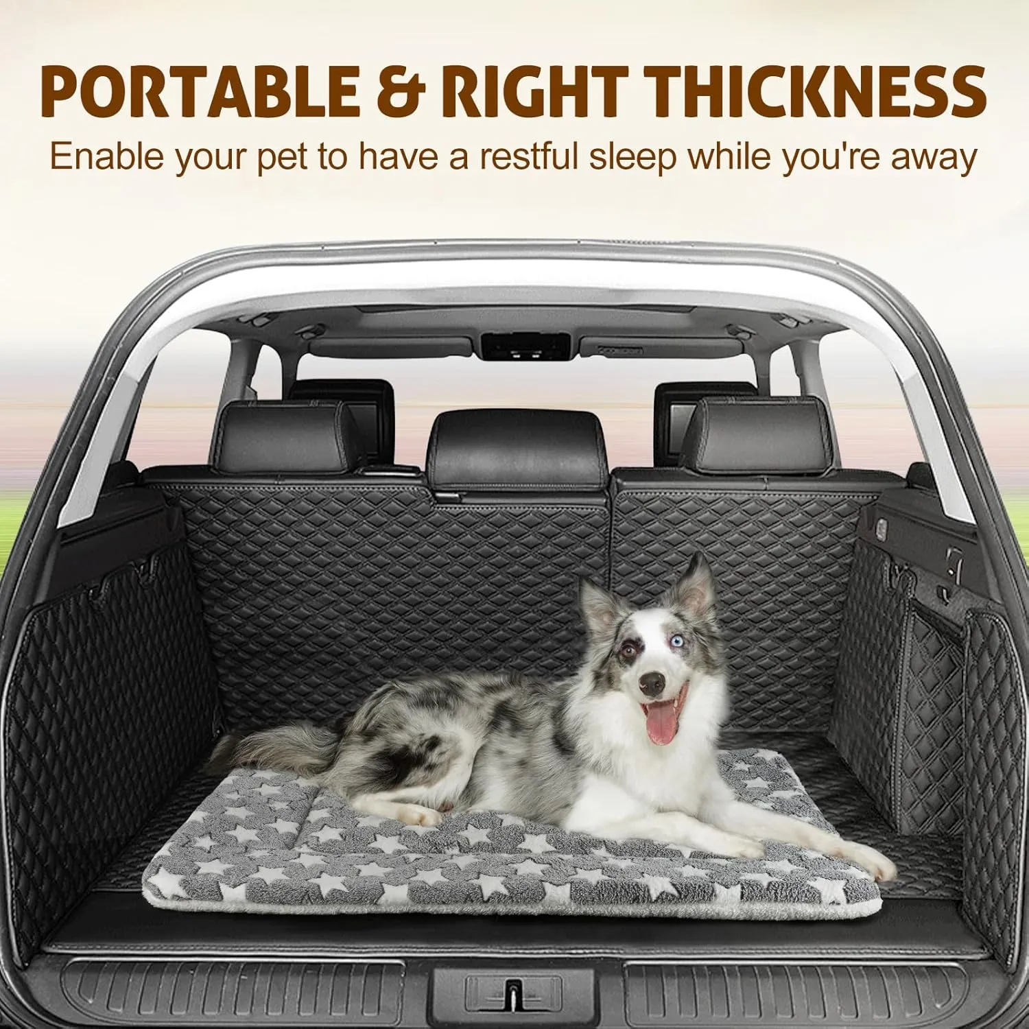 Mora Pets Dog Crate Pad - Ultra Soft Pet Bed With Cute Star Print, Washable Mat for Large Medium Small Dogs, Reversible Fleece Kennel Liner, Cat Bed 23 x 18 Inch Grey