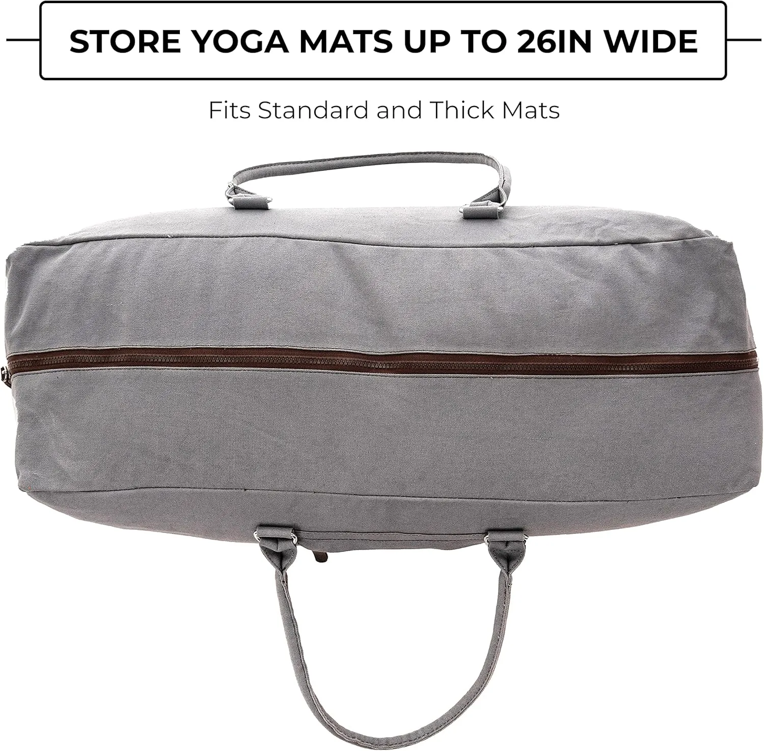 Mount Adams XL Yoga Mat Bag, 26" x 10" x 10", Extra Large Yoga Mat Carrier, Fitness Bag for Exercise Mat, Block, Straps, and Blanket, Canvas Gym Duffle Bag for Workout Accessories