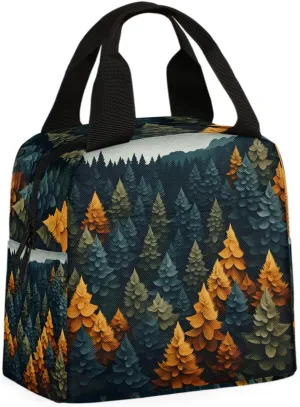 Mountain Tree Lunch Bag Birch Tree Tote Lunch Bag Reusable Lunch Box Leakproof Cooler Bag