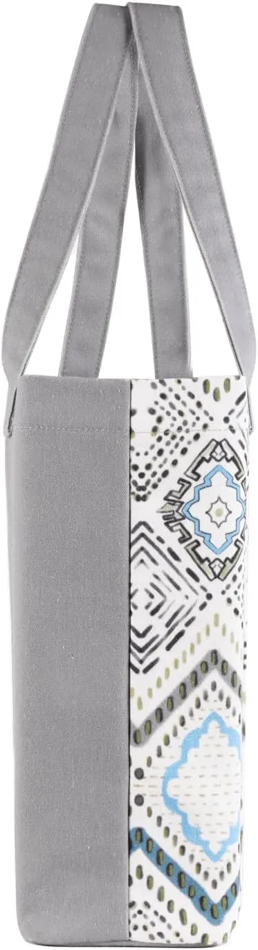Moyaqi Canvas Tote Bag with Yoga Mat Carrier Pocket Carryall Shoulder Bag for Office, Workout, Pilates, Travel, Beach and Gym