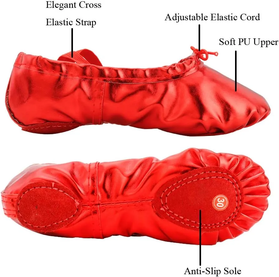MSMAX Ballet Shoes for Girls Toddler Boys Split Sole Dance Slipper for Toddler/Little Kid/Big Kid
