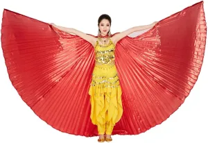 MUNAFIE Belly Dance Isis Wings with Sticks for Adult Belly Dance Costume Angel Wings for Halloween Carnival Performance
