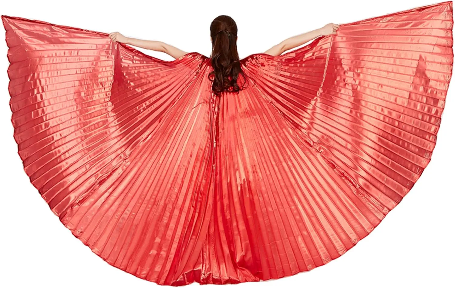 MUNAFIE Belly Dance Isis Wings with Sticks for Adult Belly Dance Costume Angel Wings for Halloween Carnival Performance