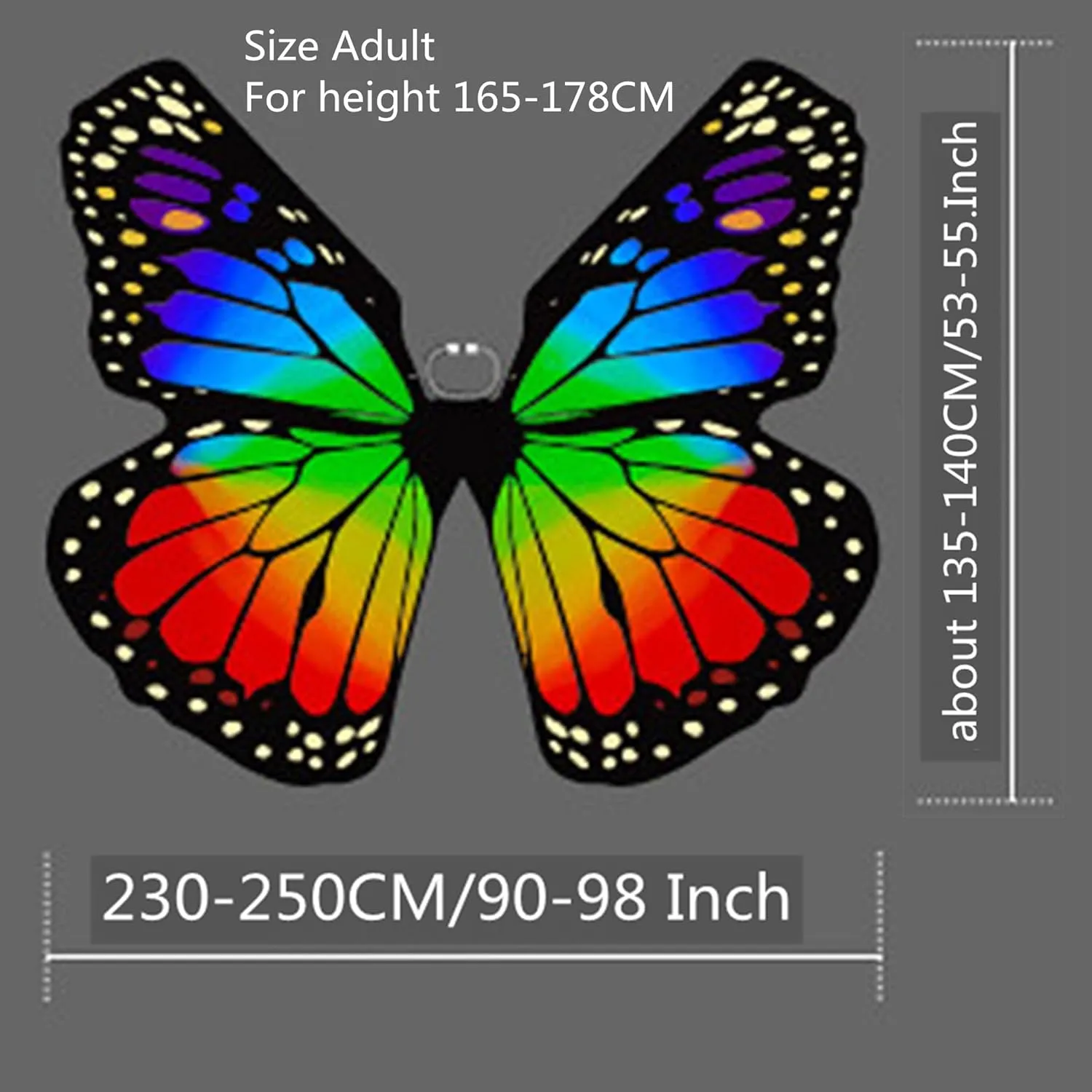 MUNAFIE Belly Dance Wings Halloween Christmas Party Colorful Butterfly Wings Performance Costumes