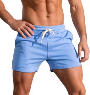 Muscularfit Mens Workout Shorts Summer Causal Elastic Waist Drawstring Cotton Shorts Loose Fit Athletic Gym Jogging Shorts