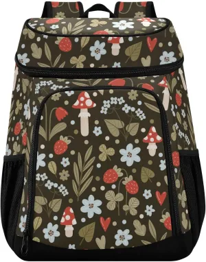 Mushroom Flower Cooler Backpack 36 Cans Insulated Backpack Cooler Leak Proof Cooler Bag Lightweight Backpack for Lunch Camping Picnic Beach