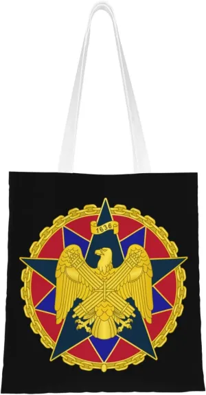 National Guard Bureau Organizational Badge Tote Bag for Women Canvas Shopping Bags Reusable Beach Bag Grocery Bags Tote Shoulder Bag Gift Bags