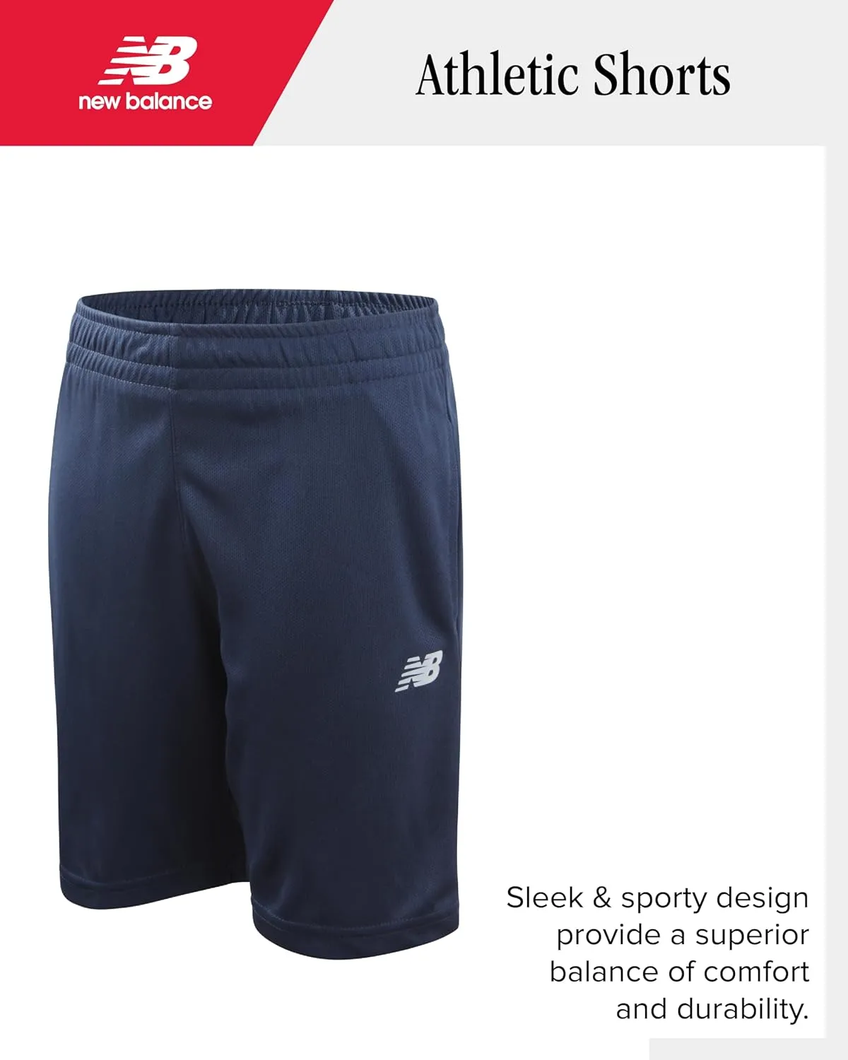 New Balance Boys Athletic Shorts - 2 Pack Moisture-Wicking Performance Mesh Shorts for Boys for Running and Sports (4-20)