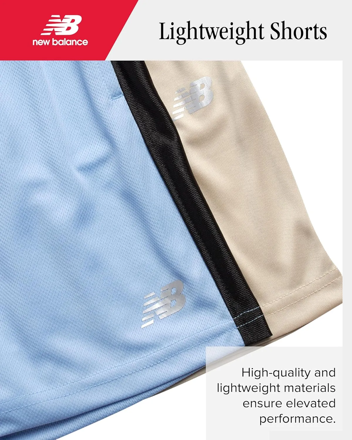 New Balance Boys Athletic Shorts - 4 Pack Moisture-Wicking Performance Mesh Shorts for Boys for Running and Sports (4-20)