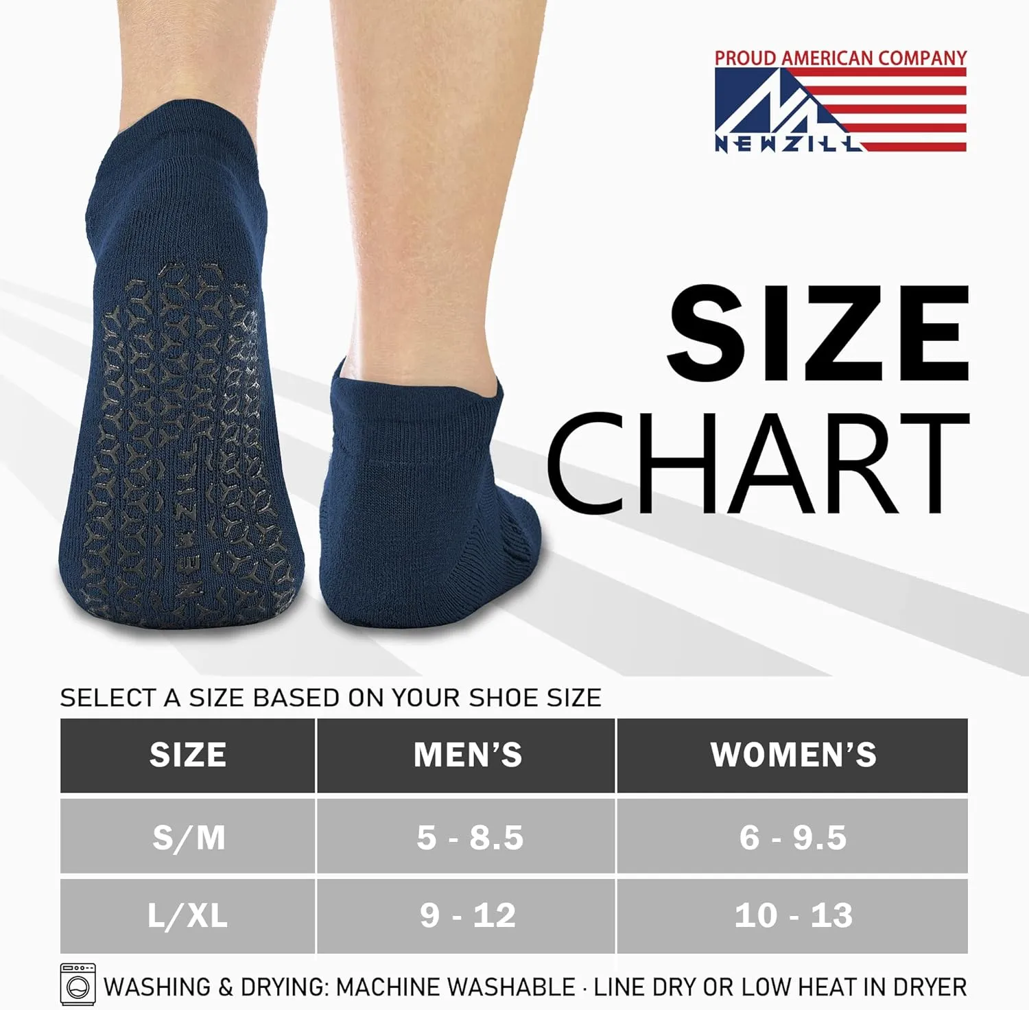 NEWZILL 3 Pairs Non Slip Yoga Socks With Grips for Women & Men, Unisex Anti Skid Socks for Pilates Barre Workouts Hospital
