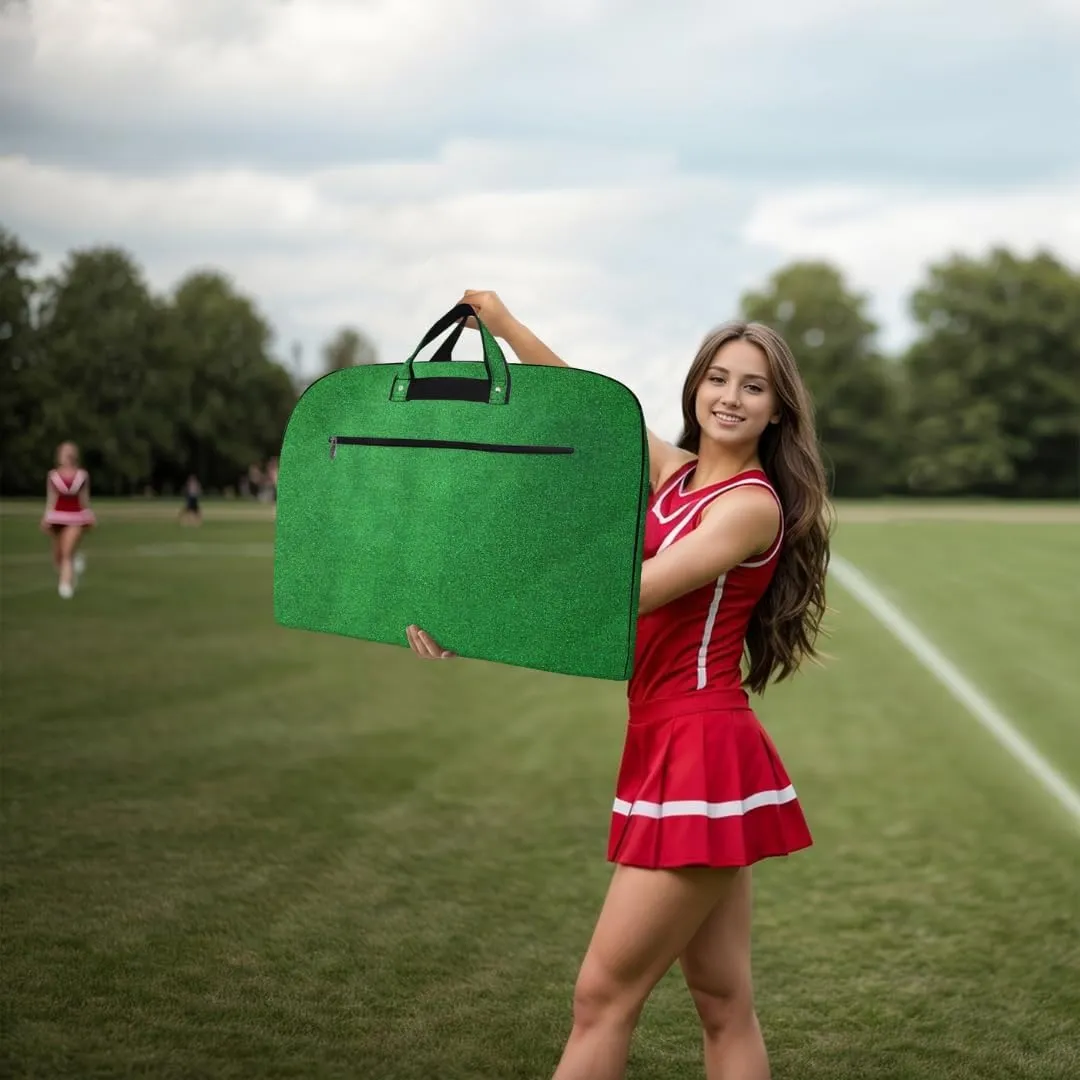 NGIL Glitter Cheer Dance and Competition Travel Companion Hanging Garment Bag for Girls (Glitter-Green)