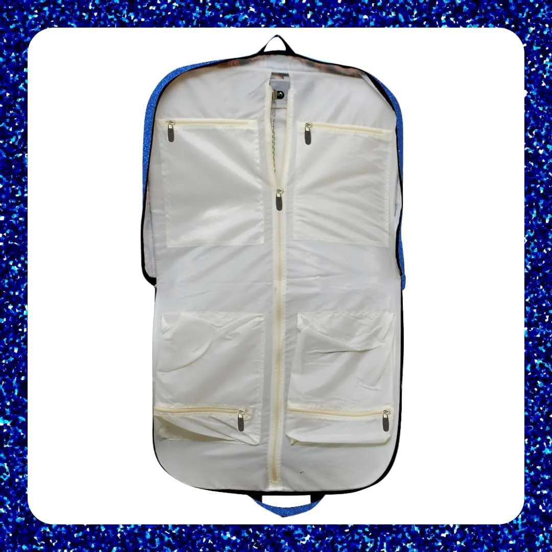 NGIL Glitter Cheer Dance and Competition Travel Companion Hanging Garment Bag for Girls (Glitter-Royal)