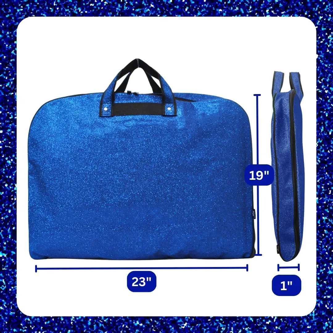 NGIL Glitter Cheer Dance and Competition Travel Companion Hanging Garment Bag for Girls (Glitter-Royal)