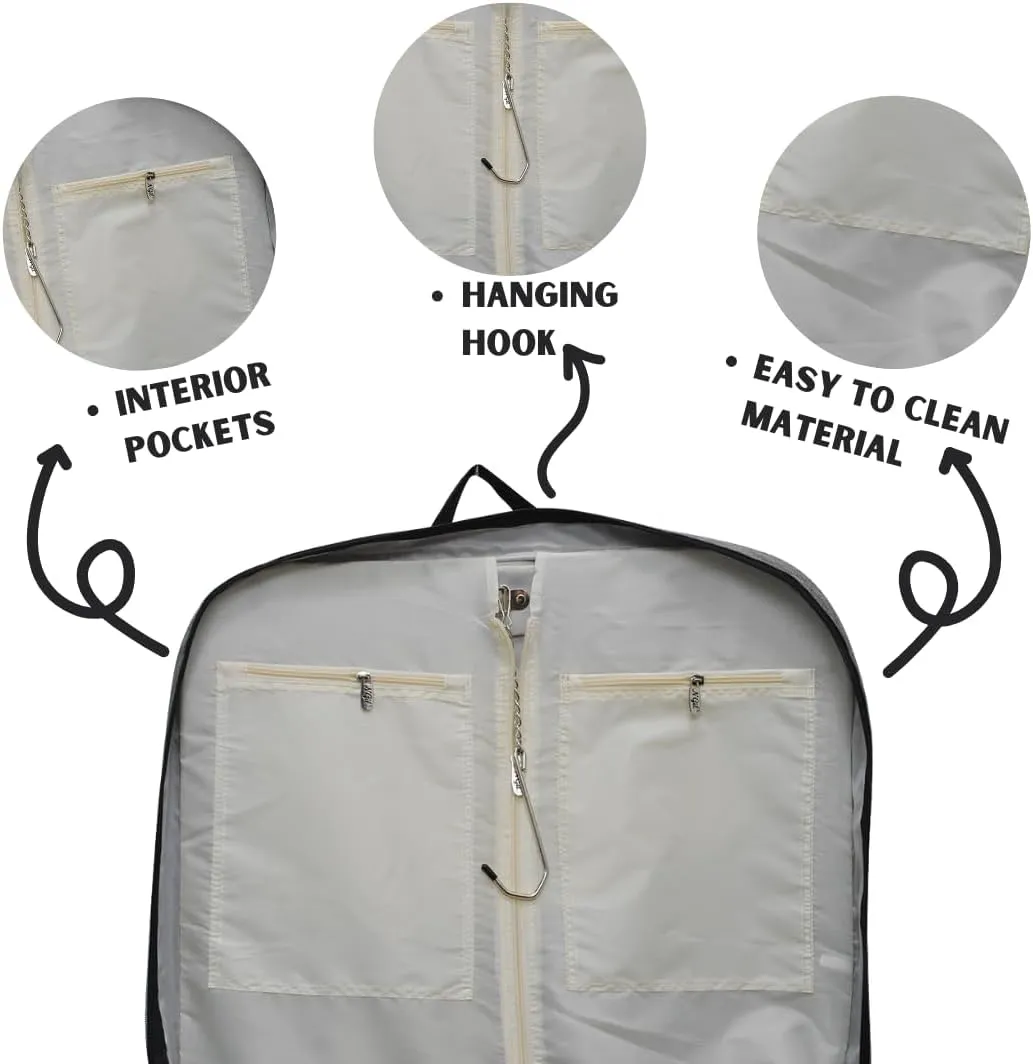 NGIL Glitter Cheer Dance and Competition Travel Companion Hanging Garment Bag for Women (Crosshatch-Gray)