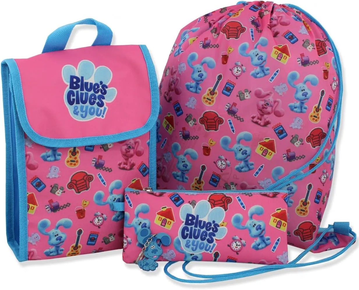 Nickelodeon Blue's Clues & You Girls 16" Backpack 5 piece School Set (One Size, Pink)