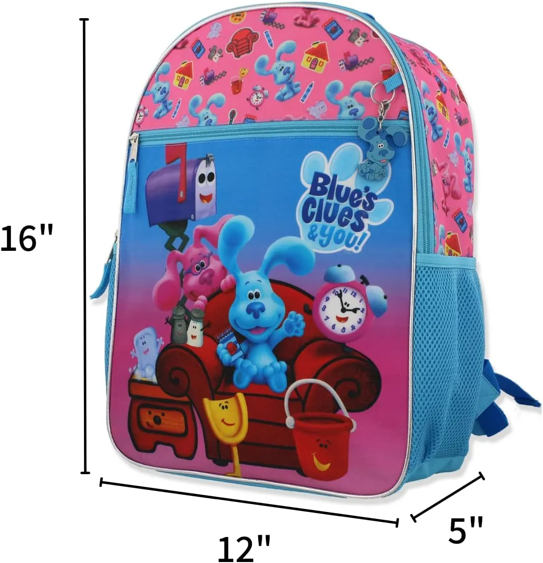 Nickelodeon Blue's Clues & You Girls 16" Backpack 5 piece School Set (One Size, Pink)