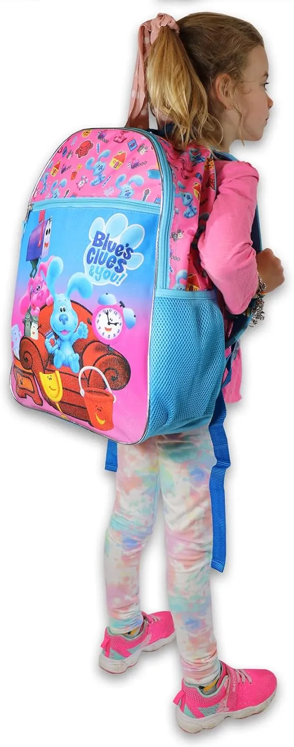 Nickelodeon Blue's Clues & You Girls 16" Backpack 5 piece School Set (One Size, Pink)