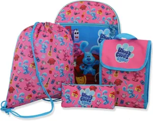 Nickelodeon Blue's Clues & You Girls 16" Backpack 5 piece School Set (One Size, Pink)