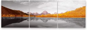 Niwo ART - Landscape - Lake and Mountains, 3-Piece Canvas Wall Art Home Decor,Stretched Ready to Hang (12"x12"x3/4")