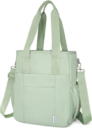 NOL Insulated Lunch Bag for Women, Large Spacious Lunch Tote Bag With Removable Adjustable Shoulder Strap with Multi Pockets,Leakproof Cooler Bag,Lightweight Nylon Waterproof Lunch Box For Work,Green