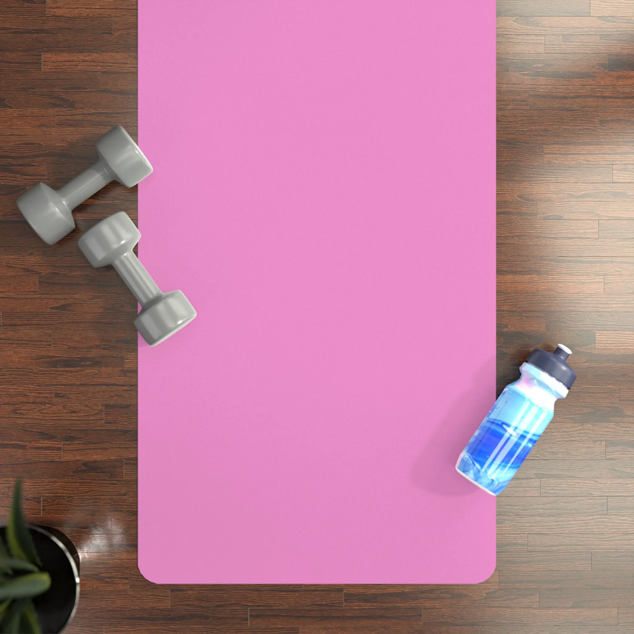 Non-Slip Rubber Yoga Mat - Pink & Black for Comfort and Stability