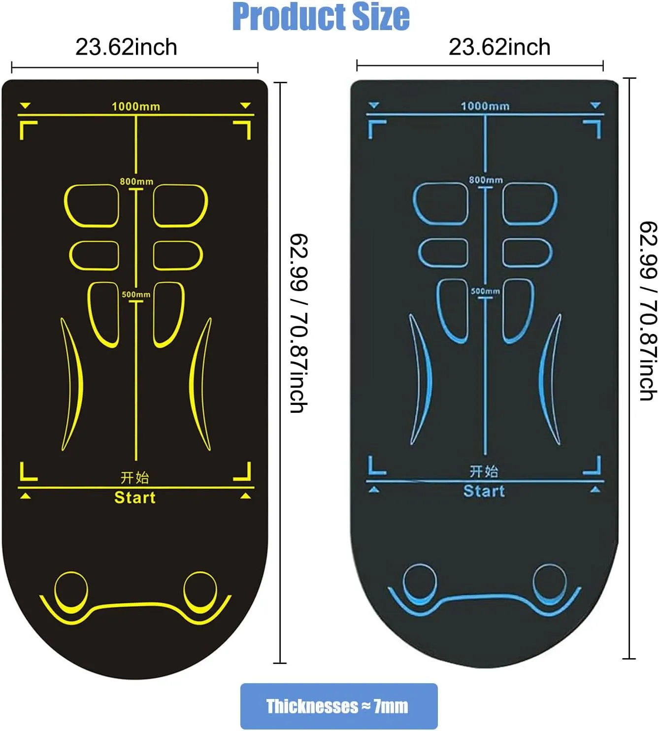 Non-Slip Workout Mat for Ab Roller Wheel, Exercise Mat with Storage Bag, 7mm Extra Thick Exercise Equipment Yoga Floor Mats Home & Gym Sound Insulation Protection Pads
