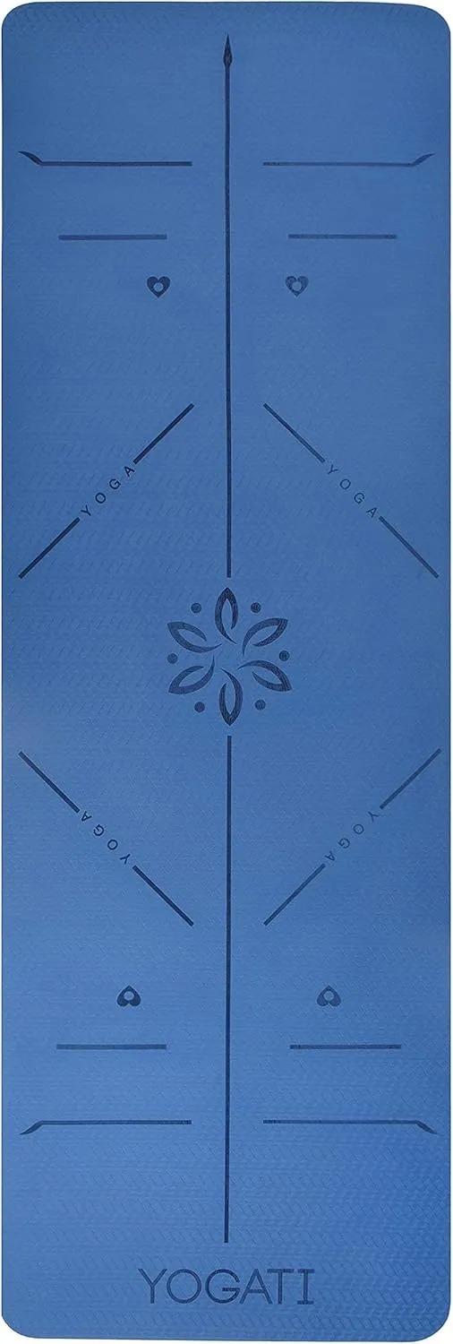 Non Slip Yoga Mats with Strap - Pilates & Exercise Mat for Home Workout