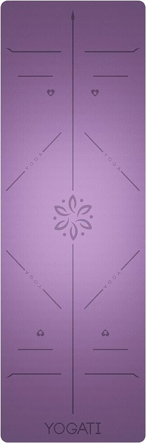 Non Slip Yoga Mats with Strap - Pilates & Exercise Mat for Home Workout