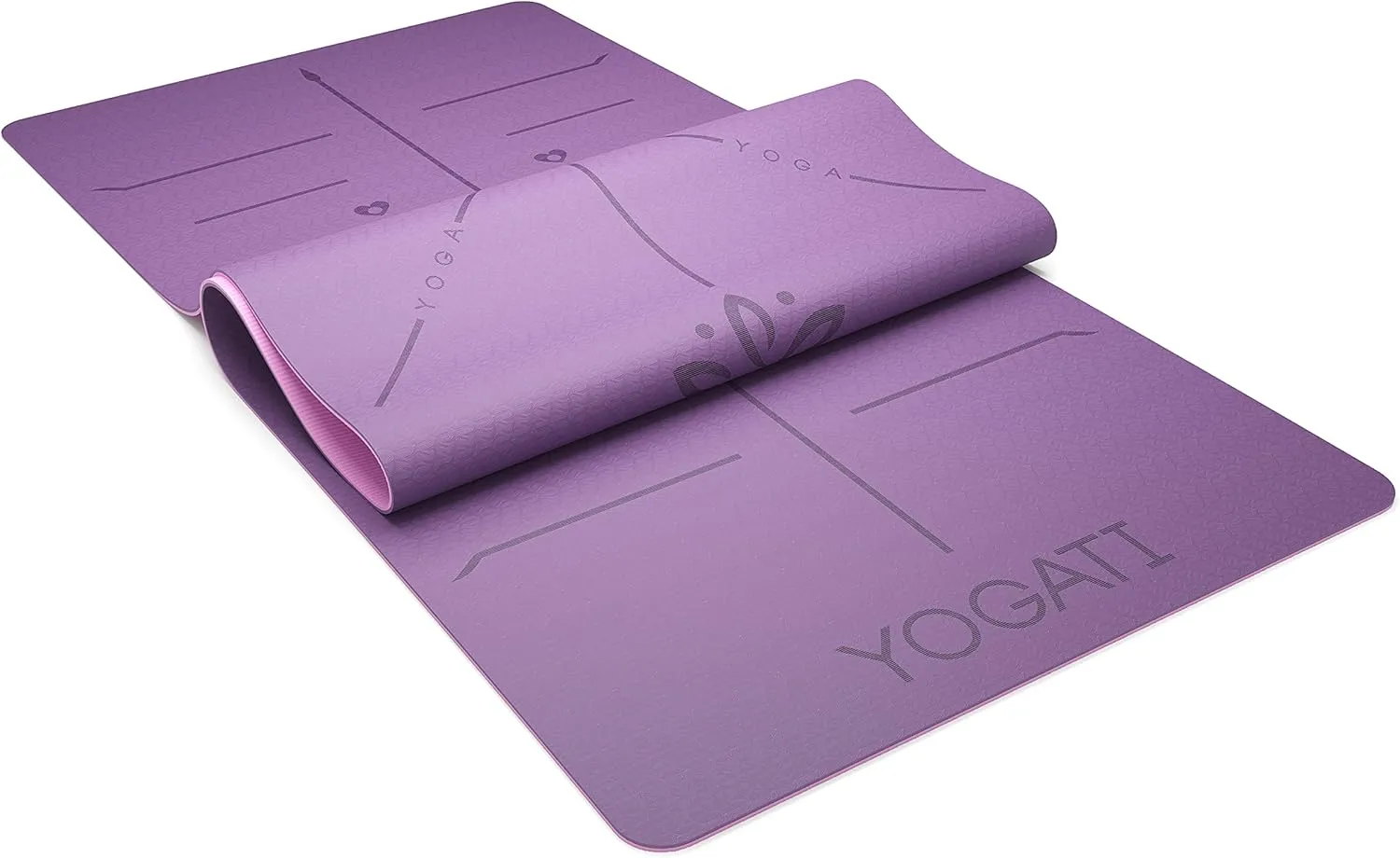 Non Slip Yoga Mats with Strap - Pilates & Exercise Mat for Home Workout