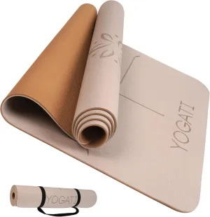 Non Slip Yoga Mats with Strap - Pilates & Exercise Mat for Home Workout
