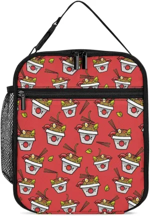 Noodles Asian Food Reusable Lunch Bag Insulated Portable Lunch Box Bag Leak Proof Dining Bag Lunch Box Container Tote Pattern47, 27.5X20cm, style