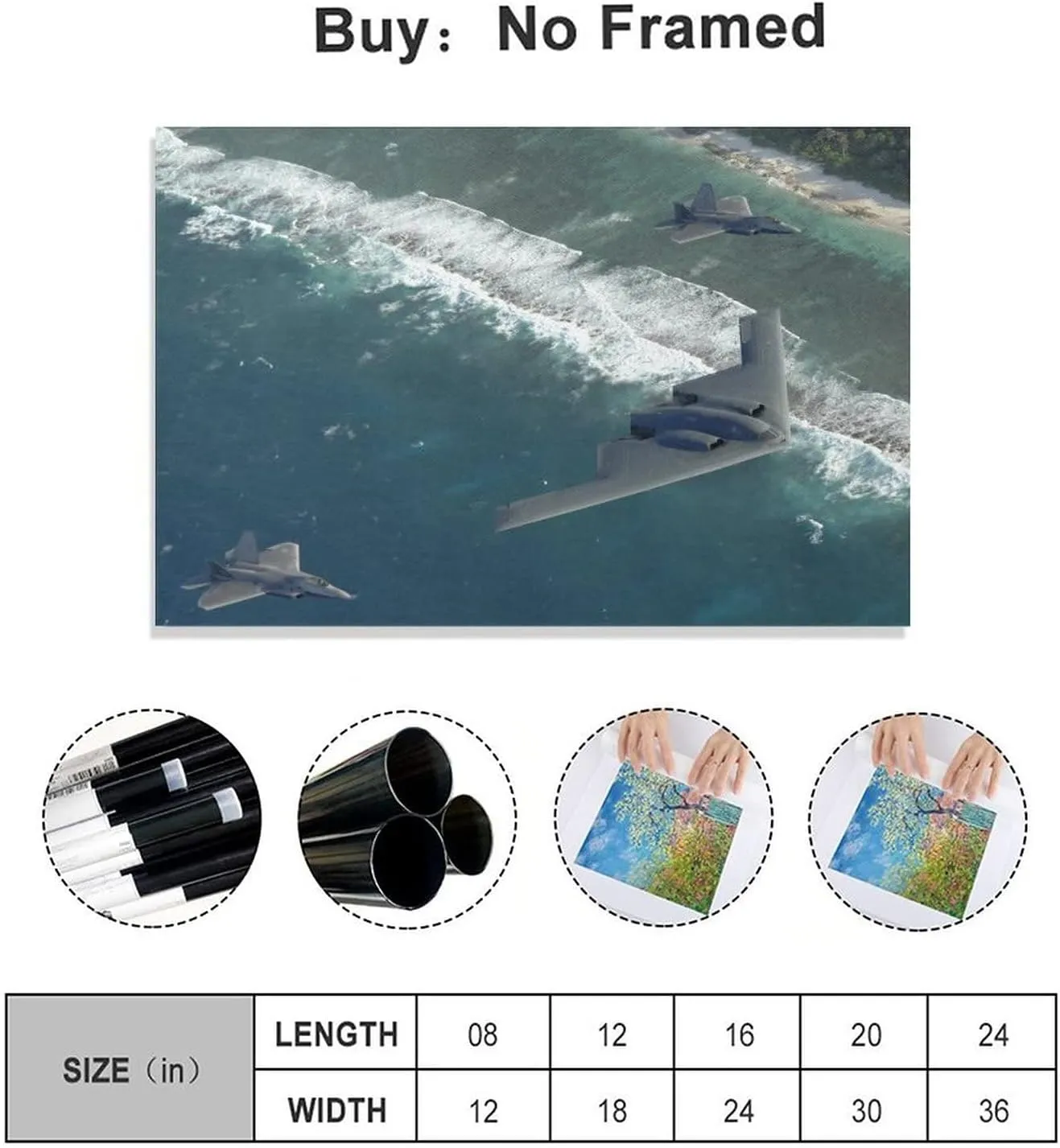 Northrop Grumman B-2 Spirit Stealth Bomber F-22 Military Aircraft Room Aesthetics Posters Canvas Posters Bedroom Decoration Sports Office Decoration Gifts Wall Art Decoration Printing Posters 20x30inc