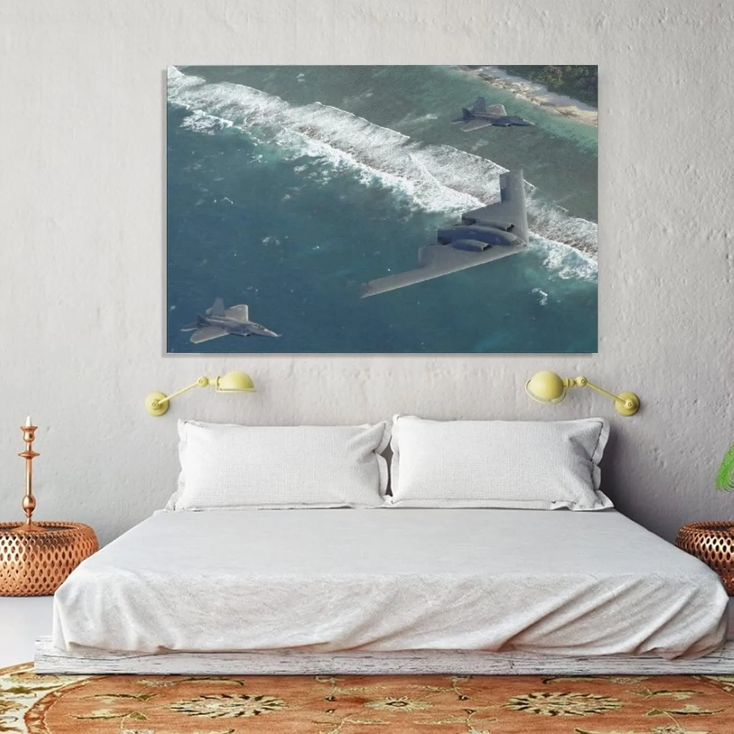 Northrop Grumman B-2 Spirit Stealth Bomber F-22 Military Aircraft Room Aesthetics Posters Canvas Posters Bedroom Decoration Sports Office Decoration Gifts Wall Art Decoration Printing Posters 20x30inc
